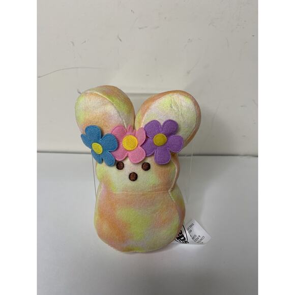 Peeps Other - Peeps Plush Rabbit Tie-Dye Peace Pastel Flowers 5.5" Mini Stuffed Animal 2022